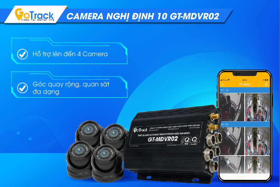 GT-MDVR02 GoTrack thiết bị giám sát hành trình tích hợp đầu ghi video