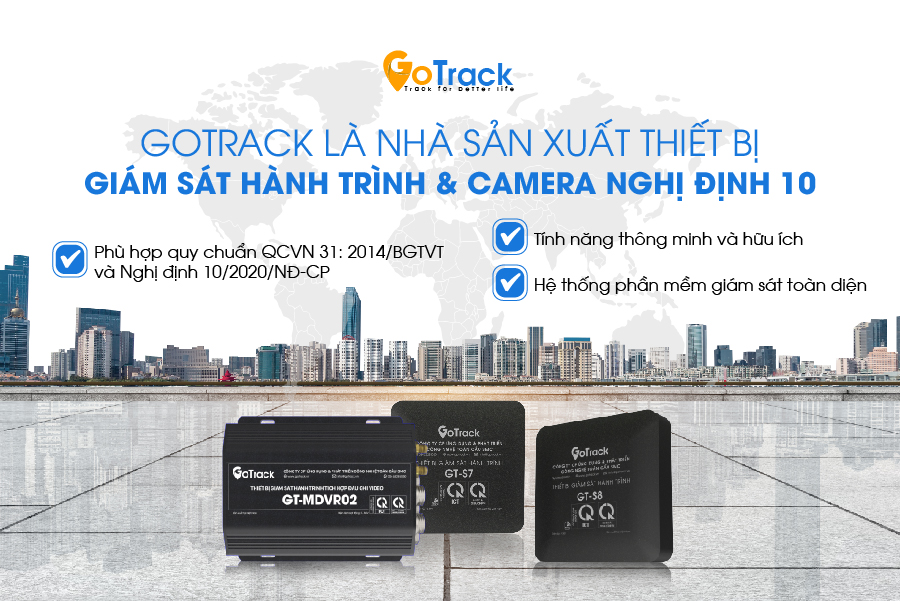 GoTrack là nhà sản xuất thiết bị giám sát hành trình và camera nghị định 10