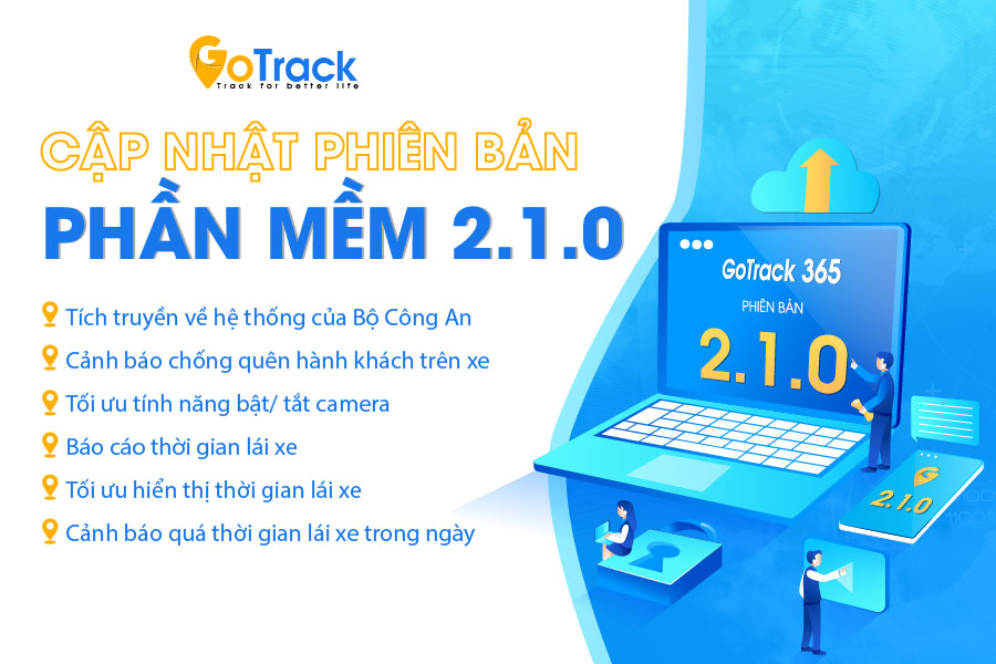 GoTrack cập nhật phần mềm phiên bản 2.1.0