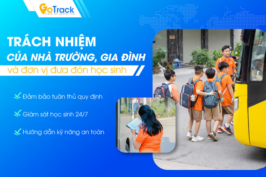 Trách nhiệm của nhà trường, gia đình và đơn vị đưa đón học sinh
